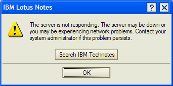 Image:Lotus changes the client error screen (screenshot as seen at Lotusphere 2008)