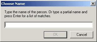 IM pop-up for name selection