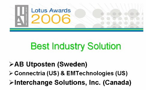 Image:Connectria a Lotus Award finalist