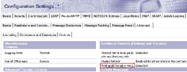 IBM Domino configuration document NDR