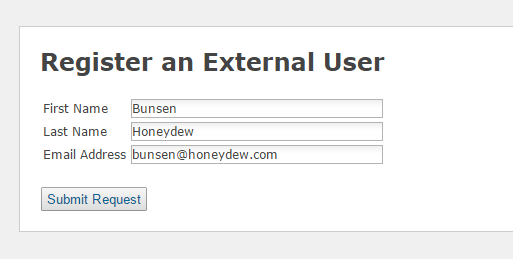 External User Registration from Turtle Partnership