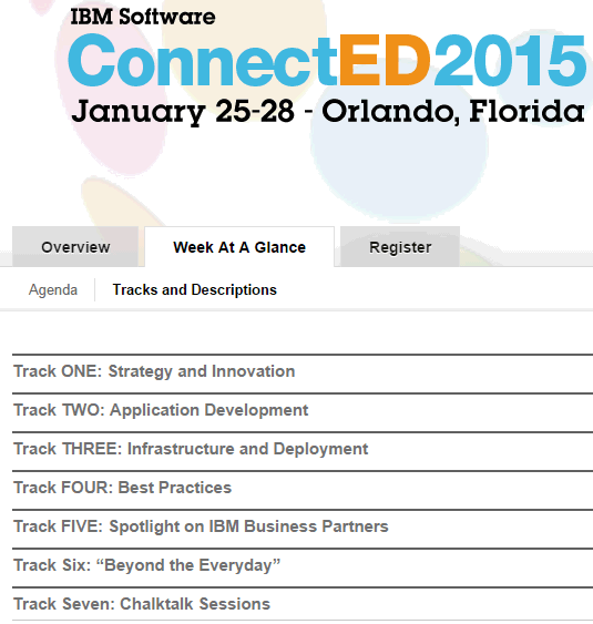 IBM ConnectED 2015 tracks
