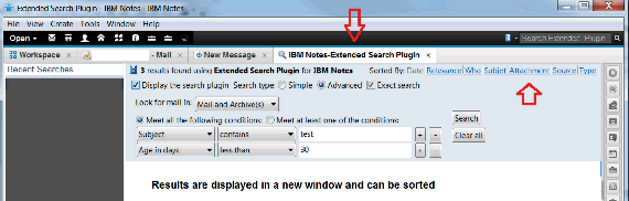 IBM Notes Extended Search Plugin for IBM Notes 9 