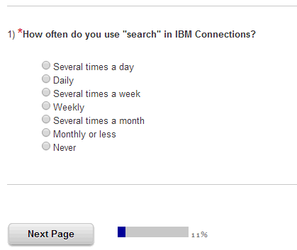 Image:IBM survey on search in IBM Connections. Go give feedback!