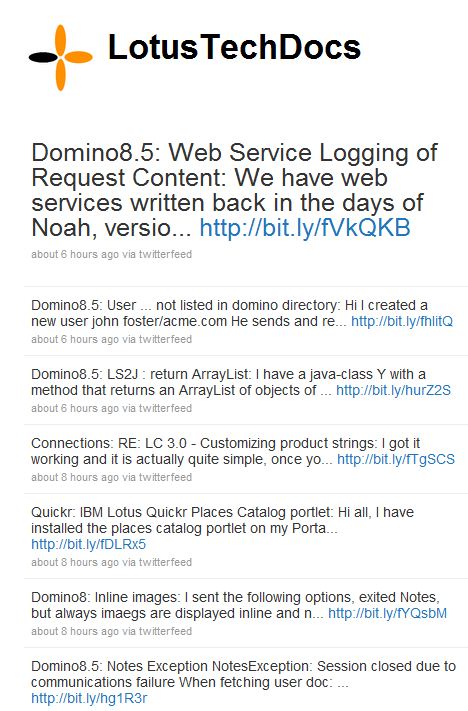 Image:Lotus technical documents now on Twitter and full RSS feed