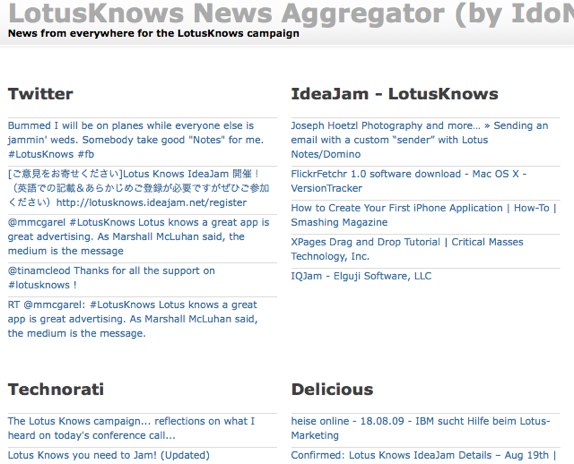 Image:the LotusKnows news aggregator launches