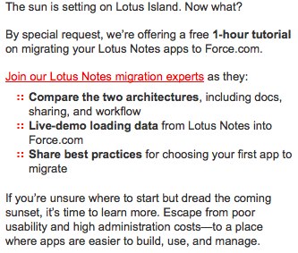 Image:Salesforce now claims the sun is setting on Lotus 