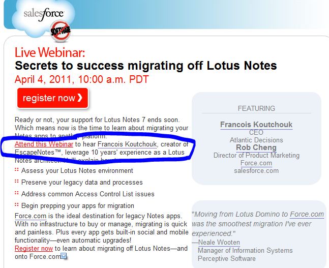 Image:Secrets to success migrating off Lotus Notes and EscapeNotes