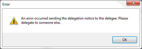 Lotus Notes error delegating meeting invitation