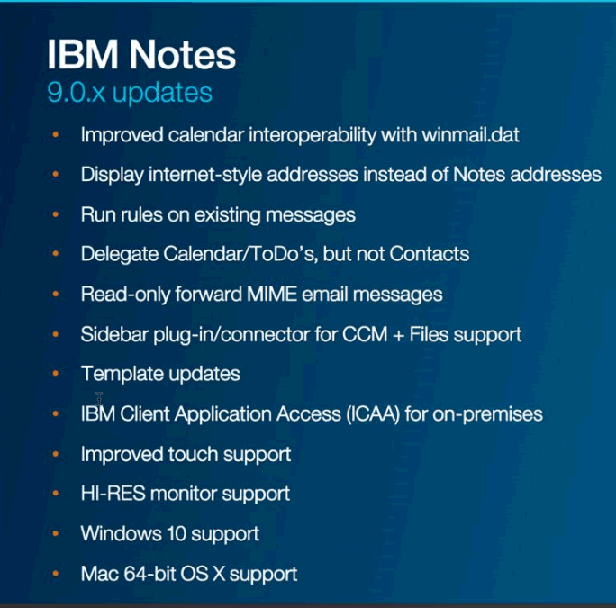 IBM Notes 9.0.x updates