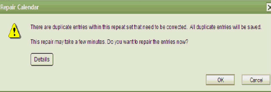 Repair Calendar feature