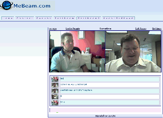 Image:MeBeam (not the old Sametime DataBeam) offers free 8-way video conferencing