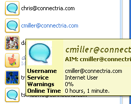 Image:The Sametime Gateway shows the Sametime icon on AOL now (image)